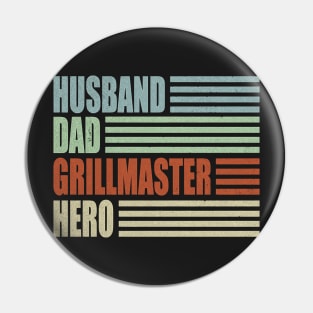 Husband Dad Grillmaster Hero Father's Day Pin