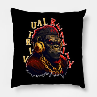 VR Virtual Reality Monkey Player Gamer Gorilla Gift Pillow