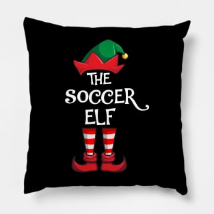 Soccer Elf Matching Family Christmas Sporty Pillow