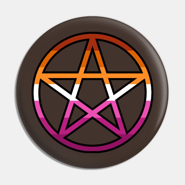 Lesbian Pride Pentacle Symbol Pin by Toribit