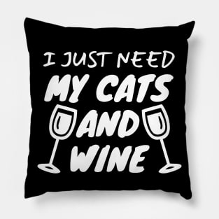 Cats And Wine Pillow