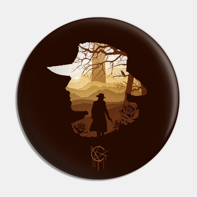 The Dark Tower - Roland silhouette Recolored Pin by Mandos92