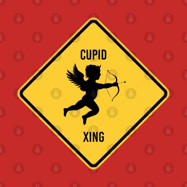 Funny Valentines Day Cupid Crossing by POD Creations