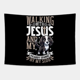 Jesus and dog - Picardy Spaniel Tapestry