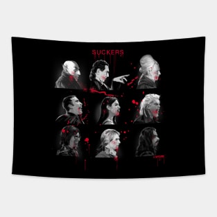 Suckers BW and Red Tapestry