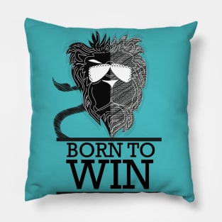 Born to win lion art Pillow