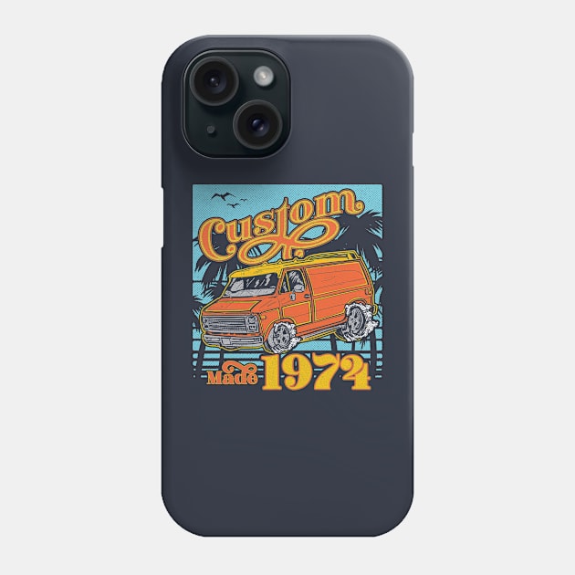 Retro Van Custom Made 1974 Dad's Birthday Vintage Phone Case by bigraydesigns