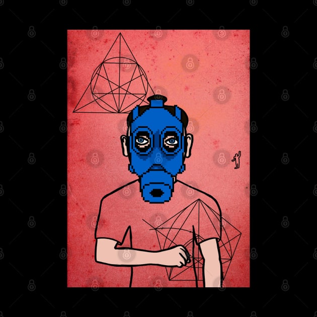 Sonatrach NFT - MaleMask with PixelEye Color and BlueSkin on TeePublic by Hashed Art