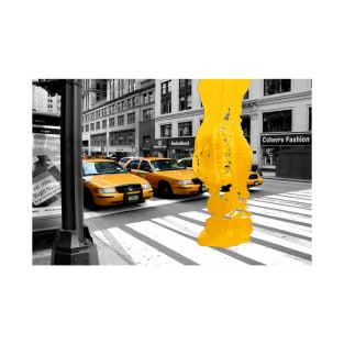 NYC Yellow Cabs Radio Shack - Brush Stroke T-Shirt