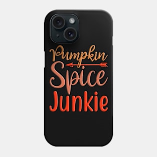 Pumpkin Spice Junkie, colorful autumn, fall seasonal design Phone Case