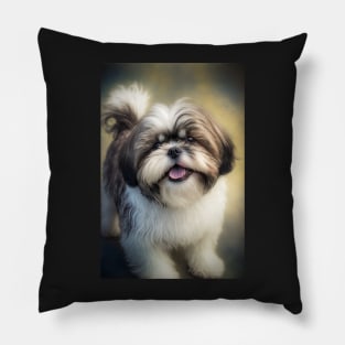 Super Cute Shih Tzu Portrait Pillow