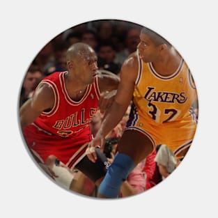 Michael Jordan vs Magic Johnson Vintage Pin