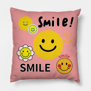 smile,smiley face pattern, oil paintng Pillow