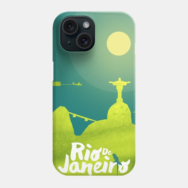 Rio De Janeiro - Artdeco Snow Globe (Vertical Version) Phone Case by Lumos19Studio