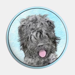 Black Russian Terrier Painting - Cute Original Dog Art Pin