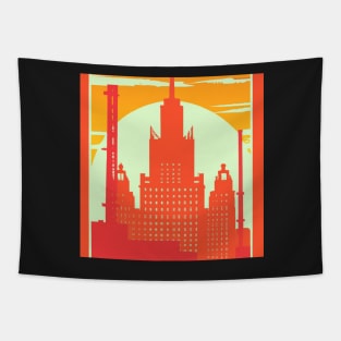 Buildings at Sunset Tapestry