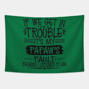 If We Get In Trouble It's Papaw's Fault T-Shirt Tapestry