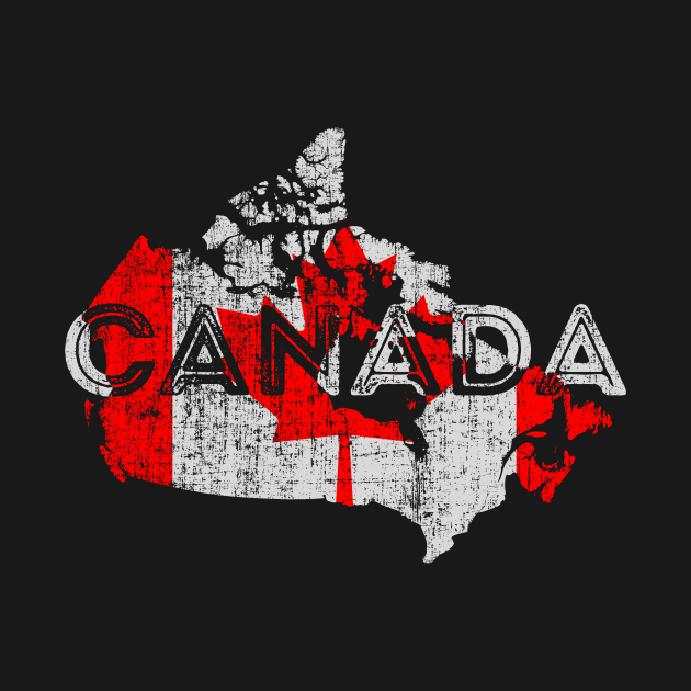 Discover Canada Map and Flag Souvenir - Canada - T-Shirt