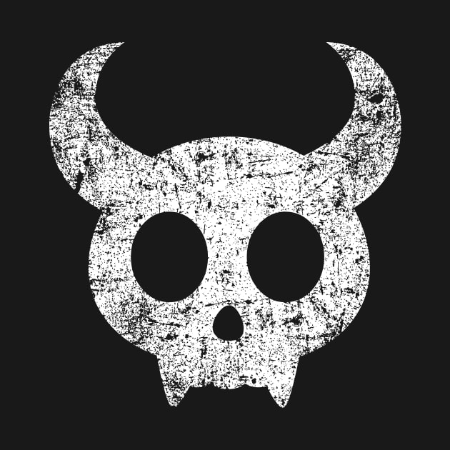 Cute Skull with Horns - Distressed by PsychicCat