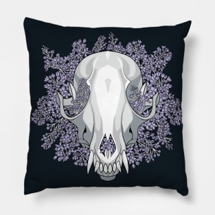 Fox Skull & Lilacs Pillow