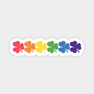 Six Rainbow Colored Shamrocks for St Patricks Day Magnet