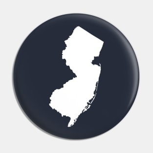 New Jersey White State Pin