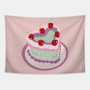 Capricorn Baby Heart Cake Design Tapestry