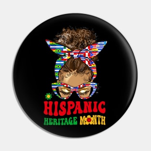 Groovy Hispanic Heritage Month Latino Countries Black Women Pin