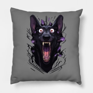 From Inside -  Demon Doberman Hell Hound Comic Horror art Pillow