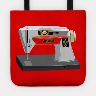 Red And Gray Sewing Machine Tote