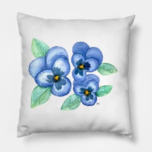 Group of Blue Pansies Pillow