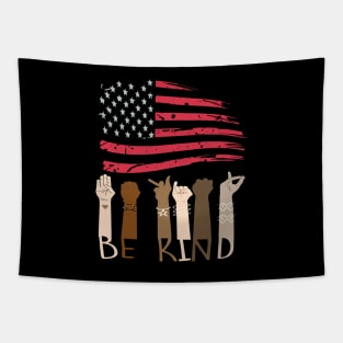 Be Kind 4th of July Patriotic American Flag Tapestry