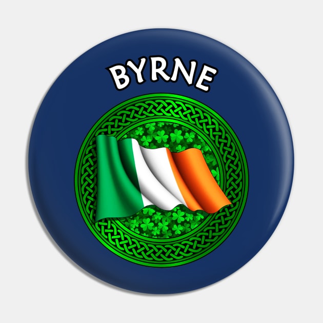 Irish Flag Clover Celtic Knot - Byrne Pin by Taylor'd Designs