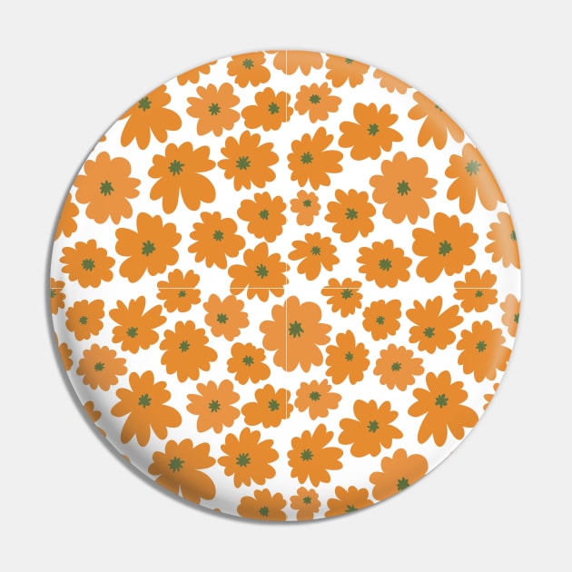 Diseño Digital floral en blanco y naranja Pin by FunPrintCraftTienda