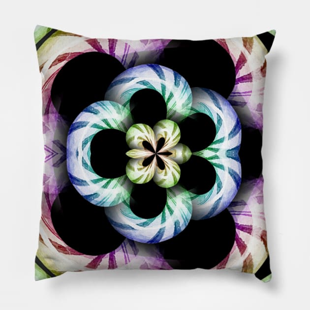 Rainbow Peppermint Candy Cane Pillow by Moon Art