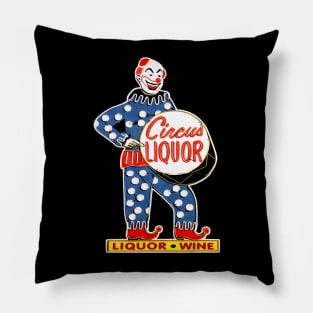 Clown Liquor Vintage Retro Circus Pillow