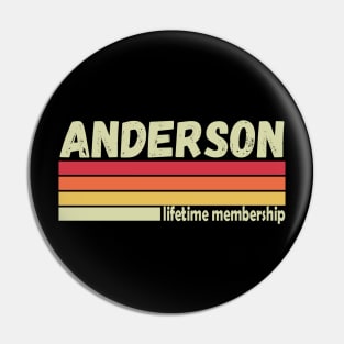 ANDERSON Surname Funny Retro Vintage 90s Birthday Reunion Pin