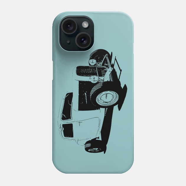 1932 Ford Model A Coupe - stylized line Phone Case by mal_photography