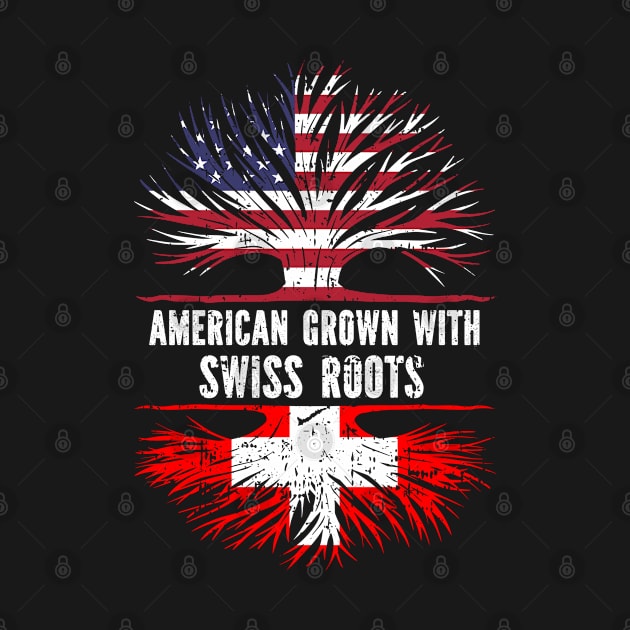 American Grown with Swiss Roots USA Flag by silvercoin