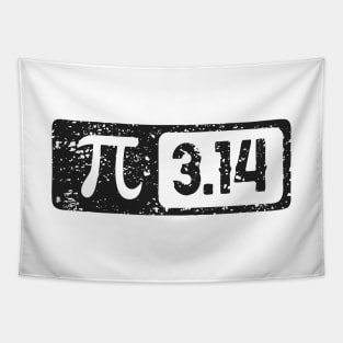 Happy Pi Day No. 2: On March 14th. Sticker design with black lettering with white fill Tapestry