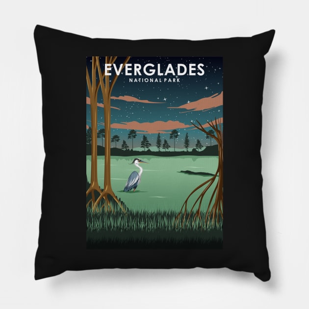 Everglades National Park Florida at Night Pillow by jornvanhezik