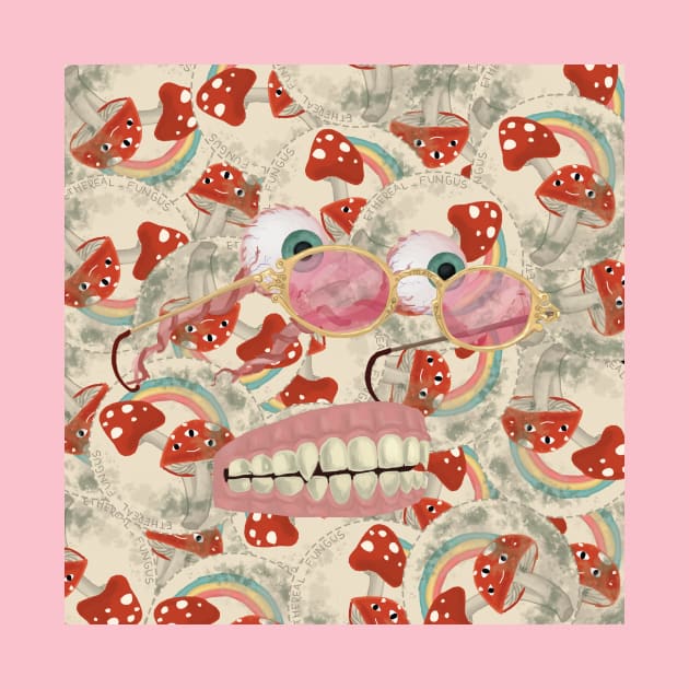 Ethereal fungus - Red Mushroom doodle by Ethereal Designs