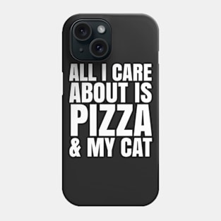 Pizza and Cat BLACK Print Phone Case