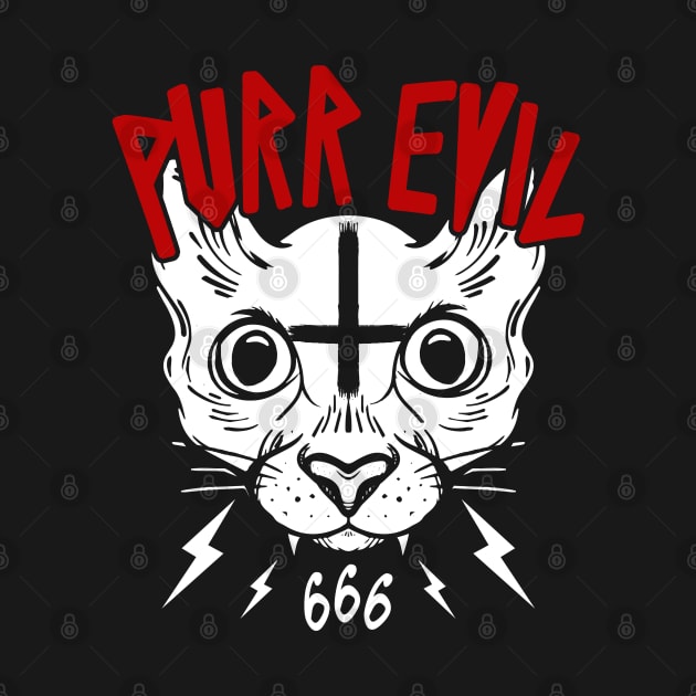 PURR EVIL - SATANIC CAT - OCCULT CAT - FUNNY CAT OCCULT by ShirtFace