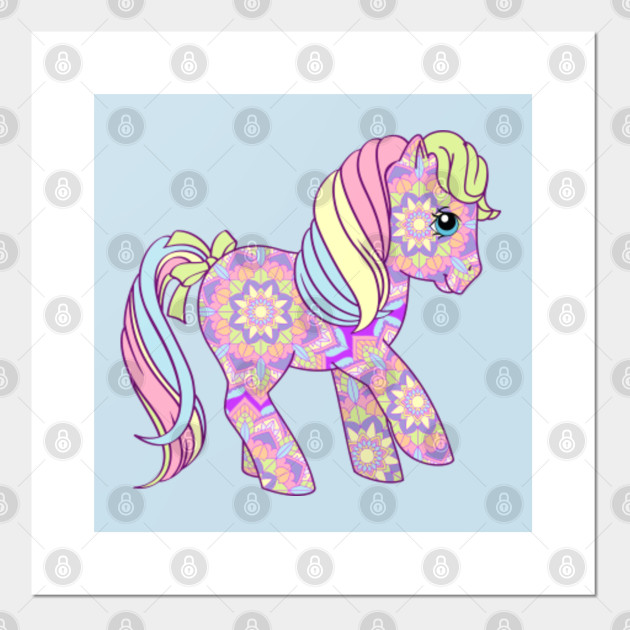 Retro G1 My Little Pony Pastel Mandala My Little Pony Posters