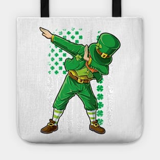 Dabbing Leprechaun Irish American Flag St Patricks Day Tote