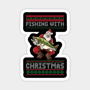 Fishing With Christmas Magnet