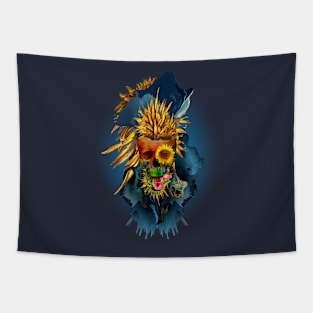 Floral Skull Vivid III Tapestry