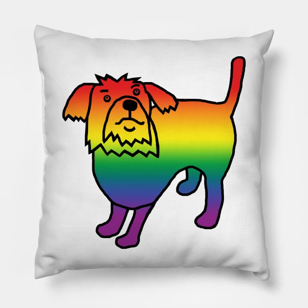 Pride Rainbow Spectrum Dog Pillow by ellenhenryart