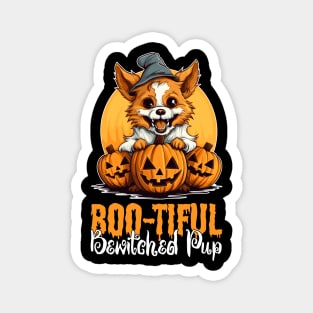 Boo-tifully Bewitched Puppy Dog Halloween Magnet